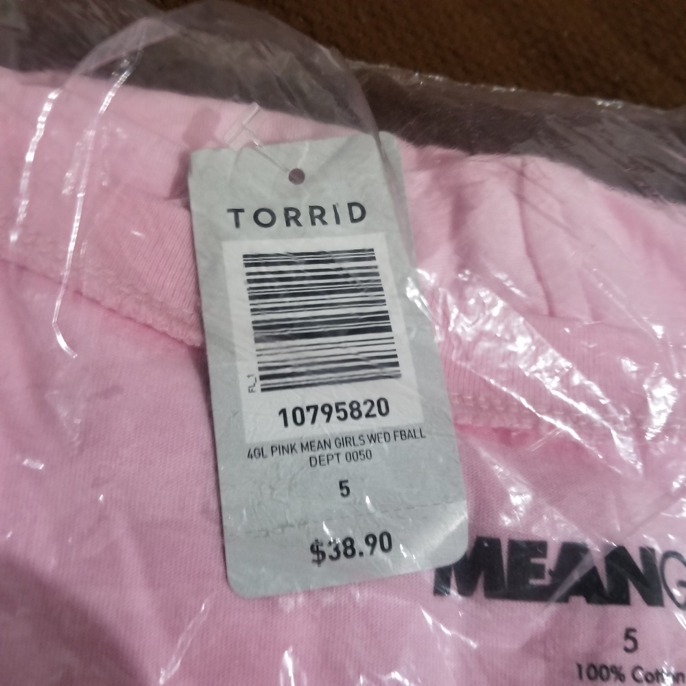 Torrid Pink Mean Girls football tee 5 - Picture 4 of 5